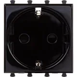ДКС Розетка модульная, 2P+E, с з/ш, Avanti, черный квадрат, 2 модуля 4402002 DKC