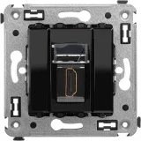 ДКС HDMI розетка одинарная в стену, тип А-А, Avanti, черный квадрат 4402253 DKC