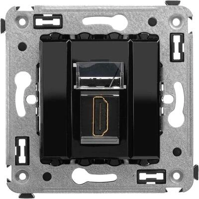 ДКС HDMI розетка одинарная в стену, тип А-А, Avanti, черный квадрат 4402253 DKC