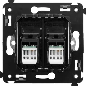ДКС Компьютерная розетка RJ-45 в стену, кат.6 двойная, Avanti, черный квадрат 4402294 DKC ДКС Компьютерная розетка RJ-45 в стену, кат.6 двойная, Avanti, черный квадрат 4402294 DKC