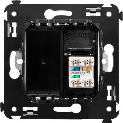 ДКС Телефонная розетка RJ-12 в стену одинарная, Avanti, черный квадрат 4402313 DKC ДКС Телефонная розетка RJ-12 в стену одинарная, Avanti, черный квадрат 4402313 DKC