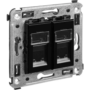 ДКС Телефонная розетка RJ-12 в стену двойная, Avanti, черный квадрат 4402314 DKC ДКС Телефонная розетка RJ-12 в стену двойная, Avanti, черный квадрат 4402314 DKC