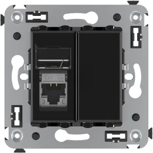 ДКС Компьютерная розетка RJ-45 в стену, кат.5e одинарная экранированная, Avanti, черный квадрат 4402363 DKC ДКС Компьютерная розетка RJ-45 в стену, кат.5e одинарная экранированная, Avanti, черный квадрат 4402363 DKC