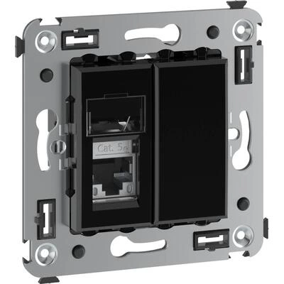 ДКС Компьютерная розетка RJ-45 в стену, кат.5e одинарная экранированная, Avanti, черный квадрат 4402363 DKC ДКС Компьютерная розетка RJ-45 в стену, кат.5e одинарная экранированная, Avanti, черный квадрат 4402363 DKC