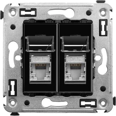 ДКС Компьютерная розетка RJ-45 в стену, кат.5e двойная экранированная, Avanti, черный квадрат 4402364 DKC ДКС Компьютерная розетка RJ-45 в стену, кат.5e двойная экранированная, Avanti, черный квадрат 4402364 DKC