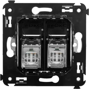 ДКС Компьютерная розетка RJ-45 в стену, кат.5e двойная экранированная, Avanti, черный квадрат 4402364 DKC ДКС Компьютерная розетка RJ-45 в стену, кат.5e двойная экранированная, Avanti, черный квадрат 4402364 DKC