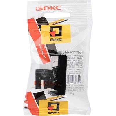 ДКС Компьютерная розетка RJ-45 модульная, кат.6А, "Avanti", "Черный квадрат", 1 модуль 4402371 DKC ДКС Компьютерная розетка RJ-45 модульная, кат.6А, "Avanti", "Черный квадрат", 1 модуль 4402371 DKC
