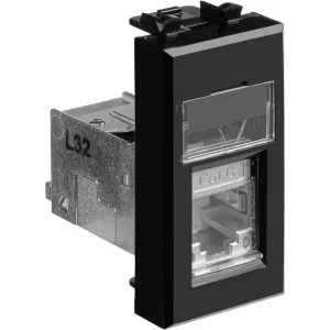 ДКС Компьютерная розетка RJ-45 модульная, кат.6 экранированная, Avanti, черный квадрат, 1 модуль 4402391 DKC ДКС Компьютерная розетка RJ-45 модульная, кат.6 экранированная, Avanti, черный квадрат, 1 модуль 4402391 DKC