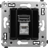ДКС Компьютерная розетка RJ-45 в стену, кат.6 одинарная экранированная, "Avanti", "Черный квадрат" 4402393 DKC