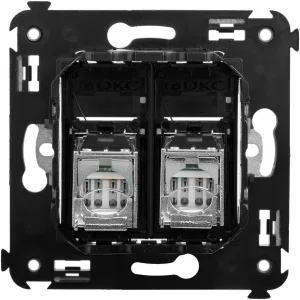 ДКС Компьютерная розетка RJ-45 в стену, кат.6 двойная экранированная, Avanti, черный квадрат 4402394 DKC ДКС Компьютерная розетка RJ-45 в стену, кат.6 двойная экранированная, Avanti, черный квадрат 4402394 DKC