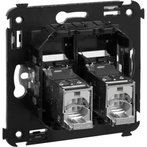 ДКС Компьютерная розетка RJ-45 в стену, кат.6 двойная экранированная, Avanti, черный квадрат 4402394 DKC ДКС Компьютерная розетка RJ-45 в стену, кат.6 двойная экранированная, Avanti, черный квадрат 4402394 DKC