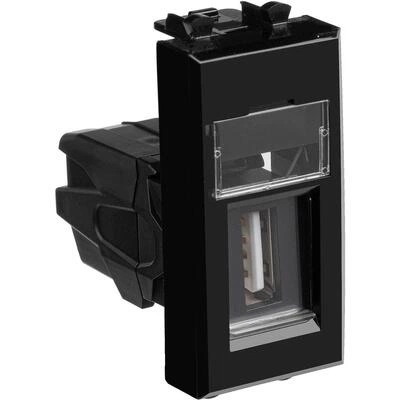 ДКС USB 2.0 розетка модульная, тип А-А, Avanti, черный квадрат, 1 модуль 4402401 DKC ДКС USB 2.0 розетка модульная, тип А-А, Avanti, черный квадрат, 1 модуль 4402401 DKC
