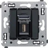 ДКС USB 2.0 розетка одинарная в стену, тип А-А, Avanti, черный квадрат 4402403 DKC