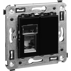 ДКС Компьютерная розетка RJ-45 в стену, кат.5e одинарная, Avanti, черный квадрат 4402463 DKC ДКС Компьютерная розетка RJ-45 в стену, кат.5e одинарная, Avanti, черный квадрат 4402463 DKC