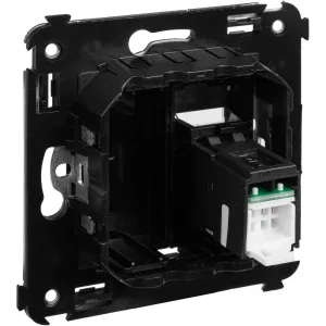 ДКС Компьютерная розетка RJ-45 в стену, кат.5e одинарная, Avanti, черный квадрат 4402463 DKC ДКС Компьютерная розетка RJ-45 в стену, кат.5e одинарная, Avanti, черный квадрат 4402463 DKC