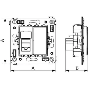 ДКС Компьютерная розетка RJ-45 в стену, кат.5e одинарная, Avanti, черный квадрат 4402463 DKC ДКС Компьютерная розетка RJ-45 в стену, кат.5e одинарная, Avanti, черный квадрат 4402463 DKC