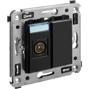 ДКС Розетка TV одиночная в стену, Avanti, черный квадрат 4402503 DKC ДКС Розетка TV одиночная в стену, Avanti, черный квадрат 4402503 DKC