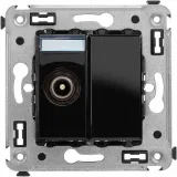 ДКС Розетка TV проходная в стену, Avanti, черный квадрат 4402513 DKC