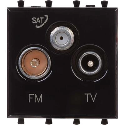 ДКС Розетка TV-FM-SAT модульная, Avanti, черный квадрат, 2 модуля 4402532 DKC ДКС Розетка TV-FM-SAT модульная, Avanti, черный квадрат, 2 модуля 4402532 DKC