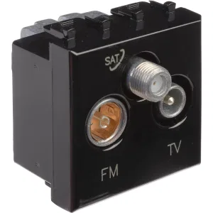 ДКС Розетка TV-FM-SAT модульная, Avanti, черный квадрат, 2 модуля 4402532 DKC ДКС Розетка TV-FM-SAT модульная, Avanti, черный квадрат, 2 модуля 4402532 DKC