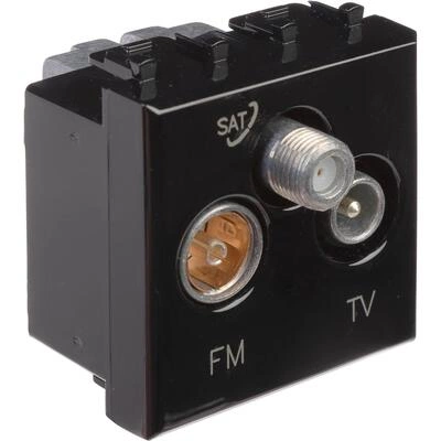 ДКС Розетка TV-FM-SAT модульная, Avanti, черный квадрат, 2 модуля 4402532 DKC ДКС Розетка TV-FM-SAT модульная, Avanti, черный квадрат, 2 модуля 4402532 DKC