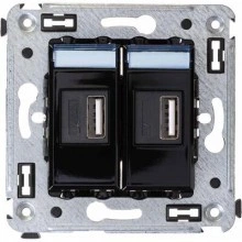 ДКС USB зарядное устройство в стену 2.1 А, Avanti, черный квадрат 4402543 DKC