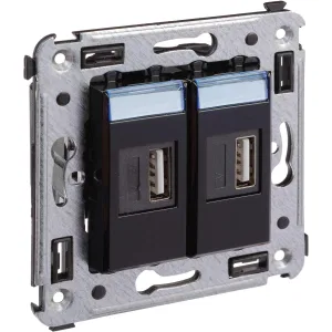 ДКС USB зарядное устройство в стену 2.1 А, Avanti, черный квадрат 4402543 DKC ДКС USB зарядное устройство в стену 2.1 А, Avanti, черный квадрат 4402543 DKC