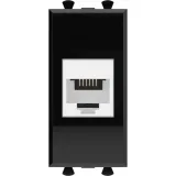ДКС Телефонная розетка RJ-12 без шторки модульная, Avanti, черный квадрат, 1 модуль 4402611 DKC