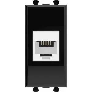 ДКС Телефонная розетка RJ-12 без шторки модульная, Avanti, черный квадрат, 1 модуль 4402611 DKC ДКС Телефонная розетка RJ-12 без шторки модульная, Avanti, черный квадрат, 1 модуль 4402611 DKC
