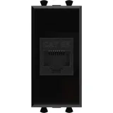ДКС Компьютерная розетка RJ-45 без шторки модульная, кат.5е, Avanti, черный квадрат, 1 модуль 4402661 DKC