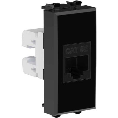 ДКС Компьютерная розетка RJ-45 без шторки модульная, кат.5е, Avanti, черный квадрат, 1 модуль 4402661 DKC ДКС Компьютерная розетка RJ-45 без шторки модульная, кат.5е, Avanti, черный квадрат, 1 модуль 4402661 DKC