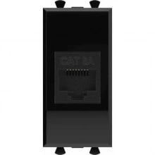 ДКС Компьютерная розетка RJ-45 без шторки модульная, кат.6А, Avanti, черный квадрат, 1 модуль 4402671 DKC