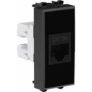 ДКС Компьютерная розетка RJ-45 без шторки модульная, кат.6А, Avanti, черный квадрат, 1 модуль 4402671 DKC ДКС Компьютерная розетка RJ-45 без шторки модульная, кат.6А, Avanti, черный квадрат, 1 модуль 4402671 DKC