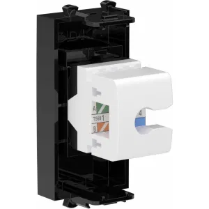ДКС Компьютерная розетка RJ-45 без шторки модульная, кат.6А, Avanti, черный квадрат, 1 модуль 4402671 DKC ДКС Компьютерная розетка RJ-45 без шторки модульная, кат.6А, Avanti, черный квадрат, 1 модуль 4402671 DKC