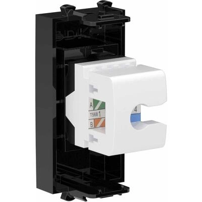 ДКС Компьютерная розетка RJ-45 без шторки модульная, кат.6А, Avanti, черный квадрат, 1 модуль 4402671 DKC ДКС Компьютерная розетка RJ-45 без шторки модульная, кат.6А, Avanti, черный квадрат, 1 модуль 4402671 DKC