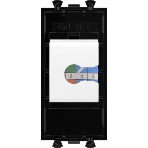 ДКС Компьютерная розетка RJ-45 без шторки модульная, кат.6А, Avanti, черный квадрат, 1 модуль 4402671 DKC ДКС Компьютерная розетка RJ-45 без шторки модульная, кат.6А, Avanti, черный квадрат, 1 модуль 4402671 DKC