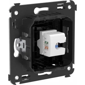 ДКС Компьютерная розетка RJ-45 без шторки в стену, кат.6A одинарная, Avanti, черный квадрат 4402673 DKC ДКС Компьютерная розетка RJ-45 без шторки в стену, кат.6A одинарная, Avanti, черный квадрат 4402673 DKC