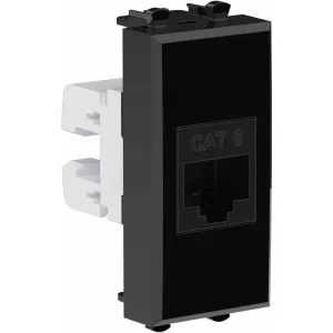 ДКС Компьютерная розетка RJ-45 без шторки модульная, кат.6, Avanti, черный квадрат, 1 модуль 4402691 DKC ДКС Компьютерная розетка RJ-45 без шторки модульная, кат.6, Avanti, черный квадрат, 1 модуль 4402691 DKC