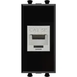 ДКС Компьютерная розетка RJ-45 без шторки модульная, кат.5е экранированная, Avanti, черный квадрат, 1 модуль 4402761 DKC