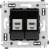 ДКС Компьютерная розетка RJ-45 без шторки в стену, кат.6А двойная экранированная, Avanti, черный квадрат 4402774 DKC ДКС Компьютерная розетка RJ-45 без шторки в стену, кат.6А двойная экранированная, Avanti, черный квадрат 4402774 DKC