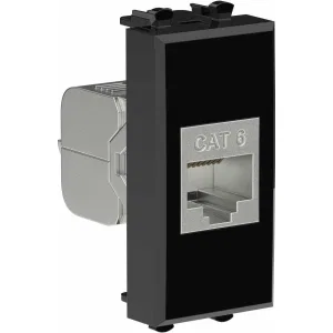 ДКС Компьютерная розетка RJ-45 без шторки модульная, кат.6 экранированная, Avanti, черный квадрат, 1 модуль 4402791 DKC ДКС Компьютерная розетка RJ-45 без шторки модульная, кат.6 экранированная, Avanti, черный квадрат, 1 модуль 4402791 DKC
