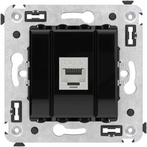 ДКС Компьютерная розетка RJ-45 без шторки в стену, кат.6 одинарная экранированная, Avanti, черный квадрат 4402793 DKC ДКС Компьютерная розетка RJ-45 без шторки в стену, кат.6 одинарная экранированная, Avanti, черный квадрат 4402793 DKC