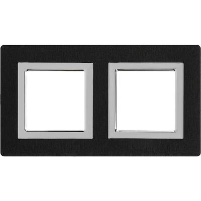 ДКС Рамка из алюминия 2 поста (4 мод.), Avanti, черная 4402834 DKC