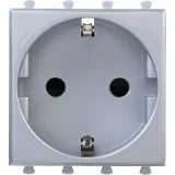 ДКС Розетка модульная, 2P+E, с з/ш, Avanti, закаленная сталь, 2 модуля 4404002 DKC