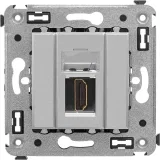 ДКС HDMI розетка одинарная в стену, тип А-А, Avanti, закаленная сталь 4404253 DKC