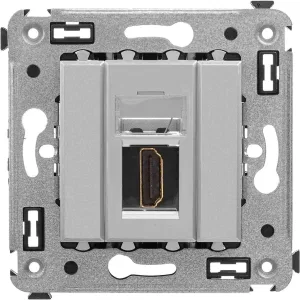 ДКС HDMI розетка одинарная в стену, тип А-А, Avanti, закаленная сталь 4404253 DKC ДКС HDMI розетка одинарная в стену, тип А-А, Avanti, закаленная сталь 4404253 DKC