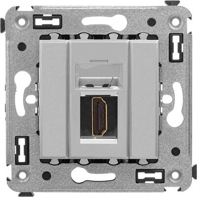 ДКС HDMI розетка одинарная в стену, тип А-А, Avanti, закаленная сталь 4404253 DKC
