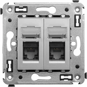 ДКС Компьютерная розетка RJ-45 в стену, кат.6 двойная, ДКС Компьютерная розетка RJ-45 в стену, кат.6 двойная,