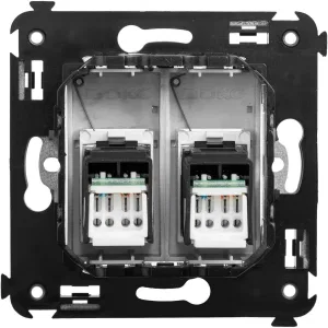 ДКС Компьютерная розетка RJ-45 в стену, кат.6 двойная, ДКС Компьютерная розетка RJ-45 в стену, кат.6 двойная,