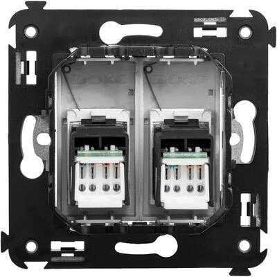 ДКС Компьютерная розетка RJ-45 в стену, кат.6 двойная,"Avanti", "Закаленная сталь" 4404294 DKC ДКС Компьютерная розетка RJ-45 в стену, кат.6 двойная,"Avanti", "Закаленная сталь" 4404294 DKC